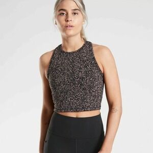 Athleta Black and Pink Speckled Tank Top